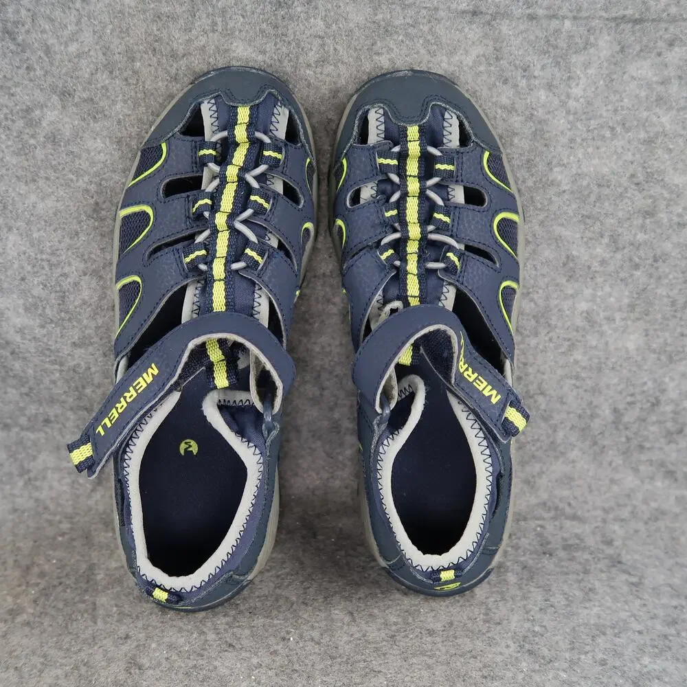 Merrell Shoes Kids 5 Sport Sandals Hydro Closed Toe Fisherman Casual Blue Green